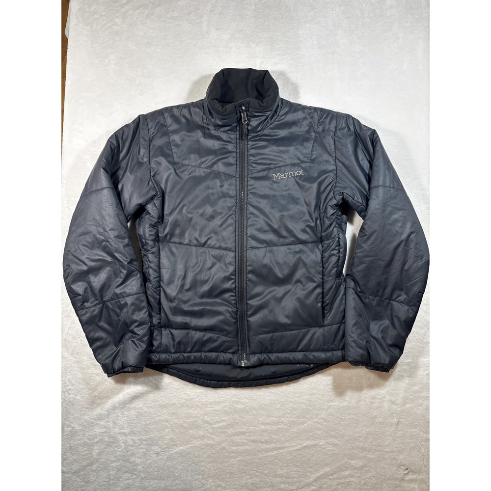 Marmot Jacket Womens Small Quilted Puffer Black Lightweight Zip Pockets